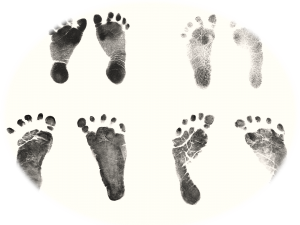 baby footprints in black 